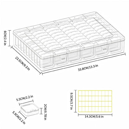 VANSUNS Bead Organizer Box, 61pcs Clear Plastic Storage Containers Set, Large Capacity Small Bead Organizers and Storage Cases with Labels, for Jewelry, Crafts, Diamonds Storage