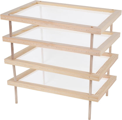 YiePhiot 2 more(4 packs) Herb Drying Rack, Wooden Herb Drying Rack, Herb Drying Storage with layer herb drying rack