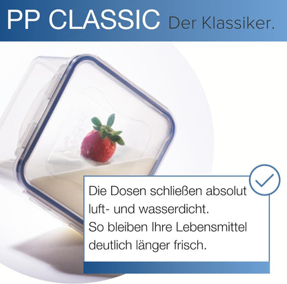 LOCK & LOCK Easy Essentials Food Storage Containers, BPA Free, Rectangle, 37 oz for Pasta, Clear