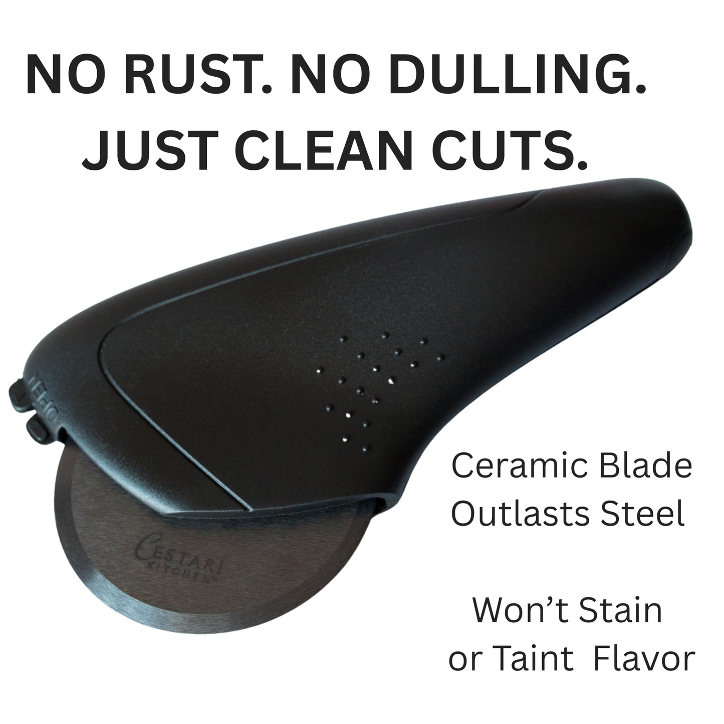 Cestari Heirloom Ceramic Pizza Cutter – Razor-Sharp, Rust-Free Blade with Protective Guard | Dishwasher Safe | A Legacy Kitchen Tool for Generations