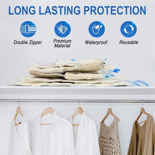 Fygrip Vacuum Storage Bags - Space-Saving Seal Bags with Hand Pump for Clothing & Travel | 20 Combo Set