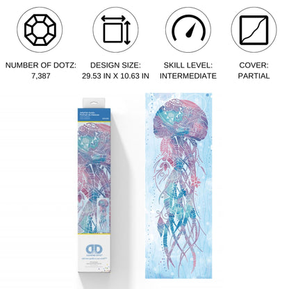 DIAMOND DOTZ Jellyfish Swish Diamond Painting Kits for Adults - Diamond Art Kits a Relaxing Creative Craft Kit with Dotz Gems 30x11