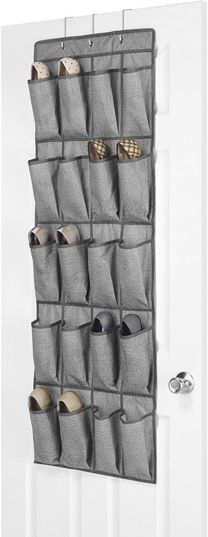 20 Whitmor Pocket Over the Door Shoe Bag Crosshatch Gray