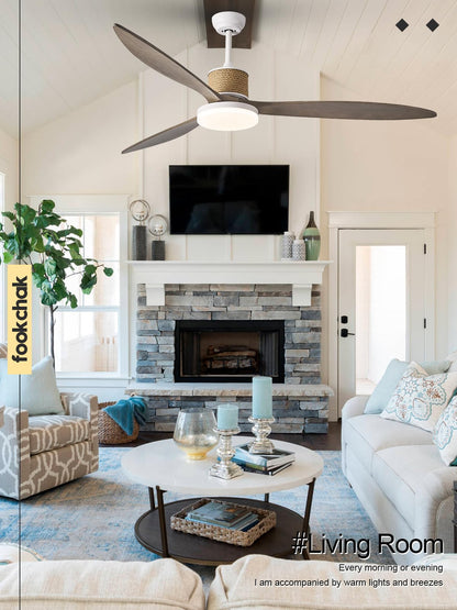 FookChak 72in Large Boho White Ceiling Fan Lights with Remote Control 42W LED Coastal Ceiling Fan with Lights 3 Blade Weathered Wood Ceiling Fans Outdoor Farmhouse for Patio Living Room Kitchen