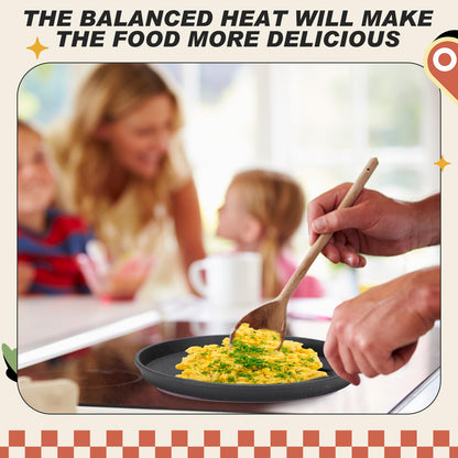 Maxdot 2 Pcs Small Cast Iron Griddle Pan 9.8 Inch Round Cast Iron Pizza Pan for Mother's Day Camping Skillets Casts Irons Grill Pans for Summer BBQ, Baking, Grilling, in the Oven, on the Stove