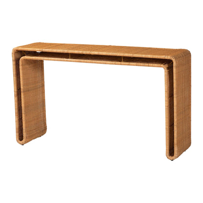 Bali & pari Nevada Rattan Console Table, Light Honey, 52-Inch, Fully Assembled