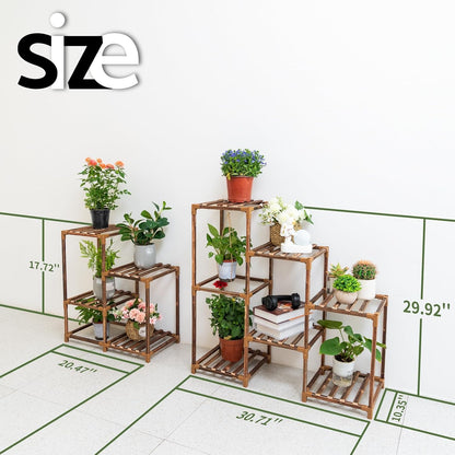 5 10 Uneedem Wood Plant Stand Indoor Outdoor Corner Plant Shelf Stand, Tiered Potted Flower Plant Stands for Indoor
