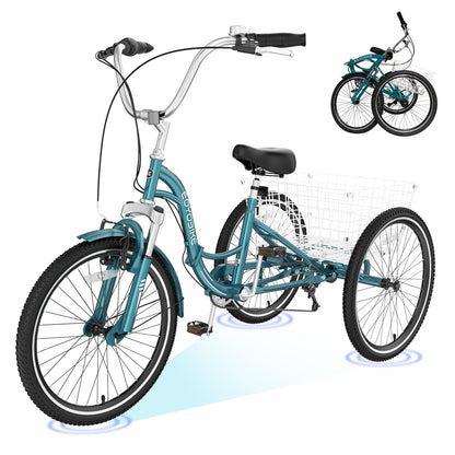 ABORON Adults Tricycle, 3 Wheels Bike for Adult, Tricycle for Adults, Double-Wall Wheel Rims, for Women Men Exercise Outdoor Sports