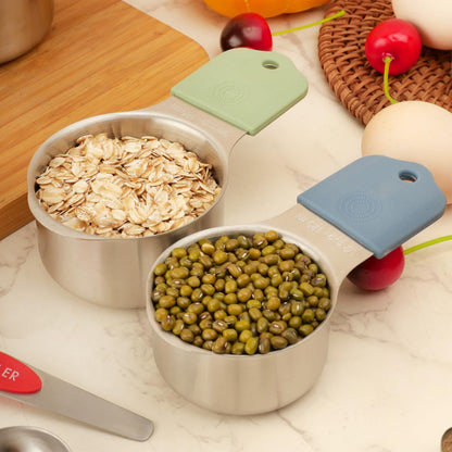 16 Pcs Magnetic Measuring Cups and Spoons Set,Stackable Metal Measure Cup for Measuring Dry and Liquid Ingredients,Kitchen Dry Food, Cooking Baking Measurements