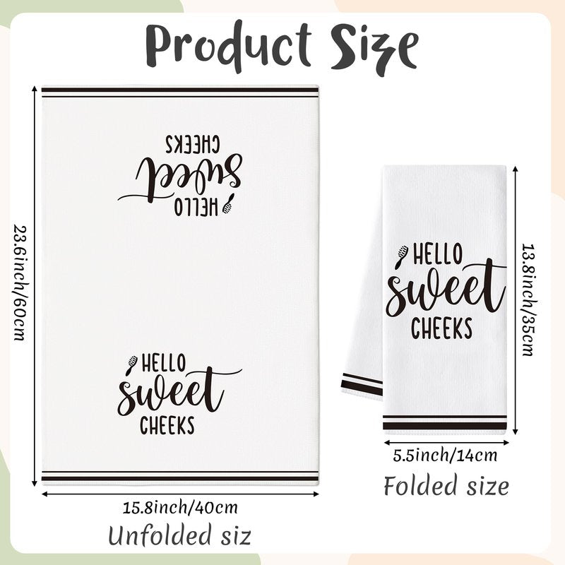 AellasNervalt Funny Sayings Hand Towel - 6Pcs Sweet Cheeks Fun Bathroom Decorative Absorbent Soft Polyester Towels for Bathroom Bar Dining Room Kitchen Decor, Housewarming Gift for Hostess Home Friend
