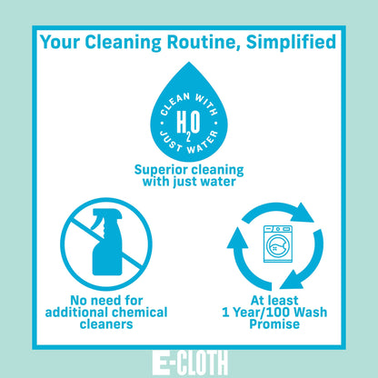 E-Cloth Granite & Stone Cleaning Kit, Premium Microfiber Cleaning Cloth, Ideal Cleaner and Polish for Granite, Marble and Other Stone Countertops, 100 Wash Guarantee, 2 Cloth Set