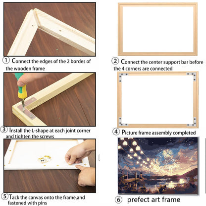 2 Set 12"X 16" DIY Wood Canvas Stretcher Bars,Removable Canvas Frames Kit,Lightweight Sturdy Stretcher Frames for Oil Painting,Diamond Painting,Canvas Painting and Needle Arts Supplies (12in*16in)