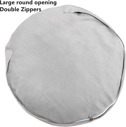 20x20x12 Inches Asuprui Fur Ottoman Stool Unstuffed Footstool Cover Floor Pouf Foot Rest Round Poof Seat Floor Bean Bag