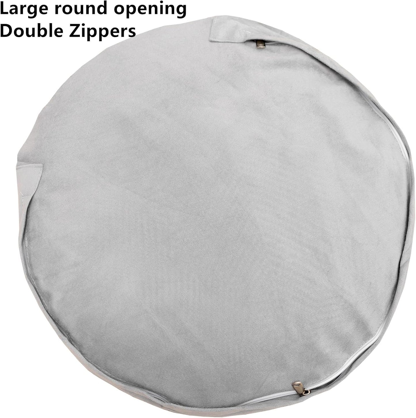 20x20x12 Inches Asuprui Pouf Ottoman Unstuffed Floor Poof Seat Pouf Ottoman Foot Rest Soft Foot Stool Fuzzy Chair Floor