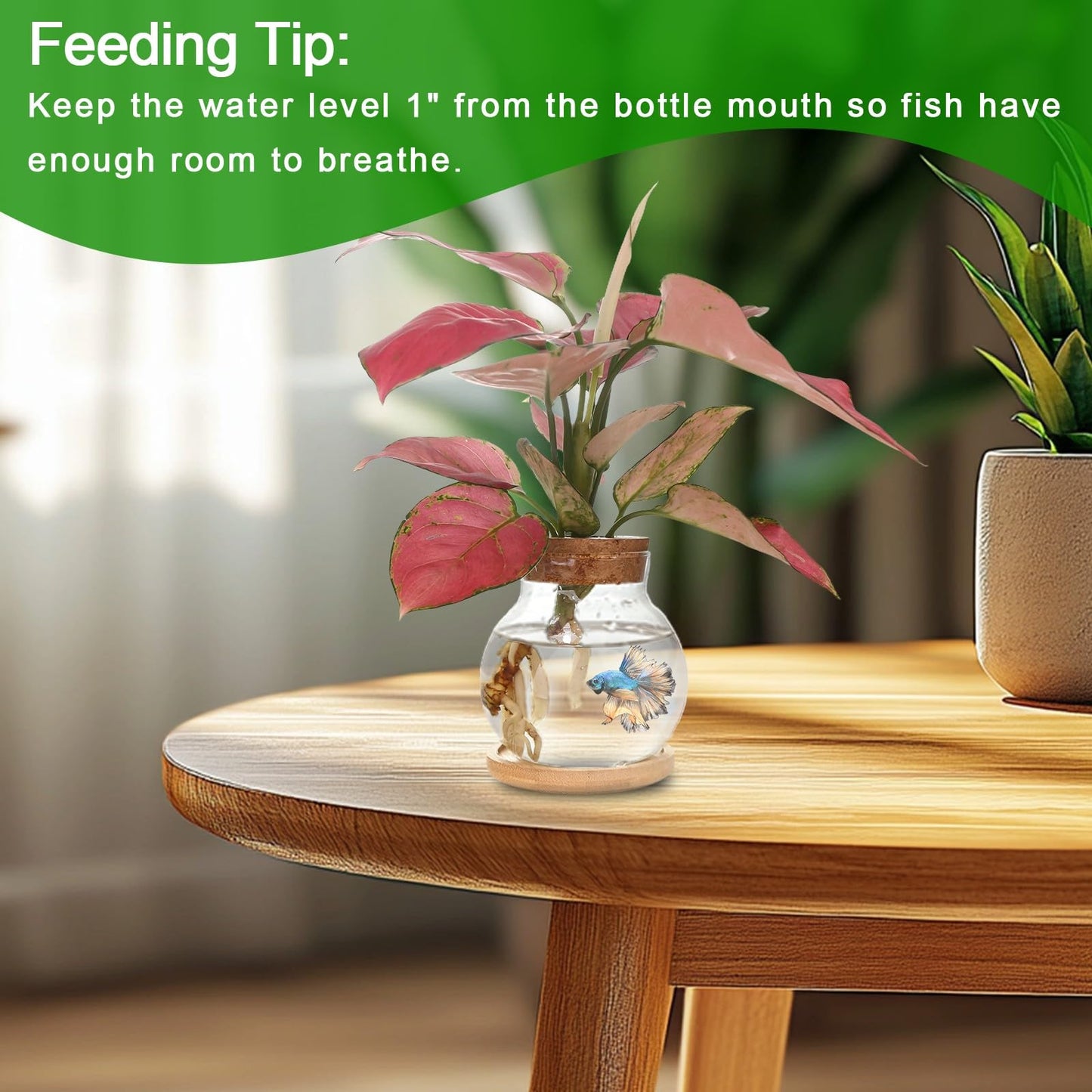 CHPINDAM Plant Propagation Station,Hydroponic Glass Container Vase Jars, with Wooden Saucer for Desks, Houses, Garden Decorations, Home Kitchen Decorations and Gifts for Plant Lovers (2)