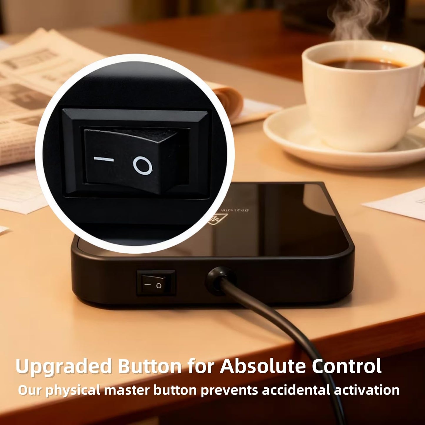 Coffee Mug Warmer & Candle Warmer 2-in-1 with Auto Shut Off - 46W Smart Electric Warmer, 6 Temperature Settings (113-158°F), Digital Timer, 4.5" Plate for WFH,Desk,Office,Home,Bedroom