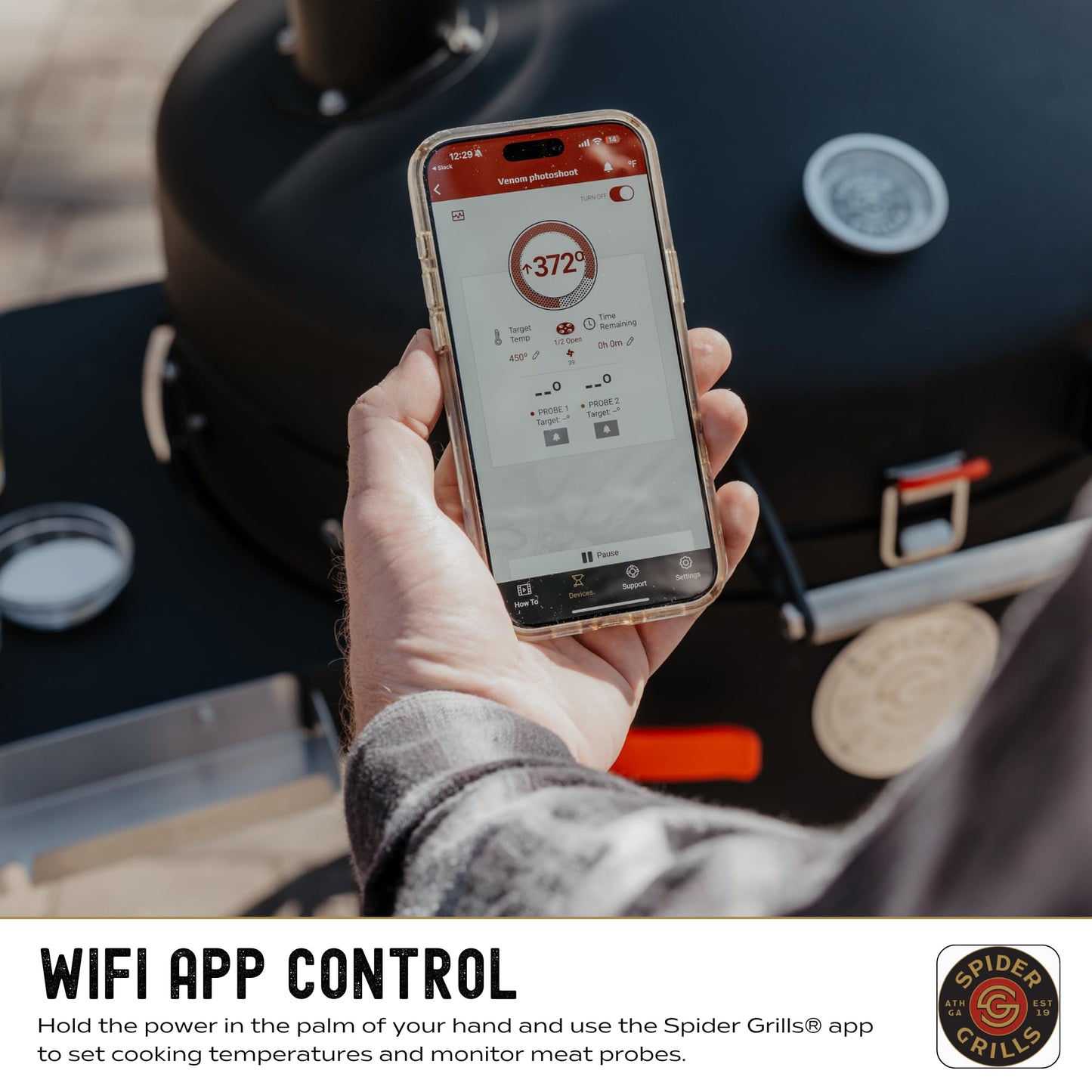 Spider Grills Venom Fan-Powered Temperature Controller with Wi-Fi and App Control for Weber Kettle Grills