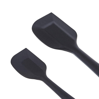 Amazon Basics Non-Stick Heat Resistant Silicone Spatula Set, Dishwasher Safe, BPA Free, Food Grade, 2 Small & 2 Large, Black, Pack of 4
