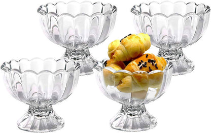 VanEnjoy Glass Bowl Set, Mini Prep, Dip, Dessert, Ice Cream, Bar Snack Dish Bowls - Set of 4, 4 Oz in Safe Package