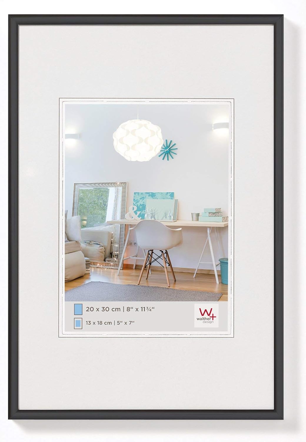 Walther Design KV130B Picture Frame, 8.25 x 11.75 inch (21 x 29.7 cm), Black