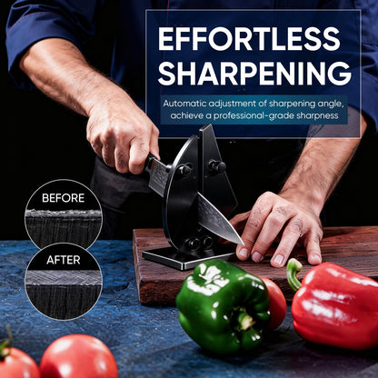 Grihot VN3 Professional Knife Sharpener | 3-Action Streamlined Sailboat Design for Effortless Knife Sharpening - The Ultimate Tool for Precision 11 to 21 Degree Angles (Obsidian Color)