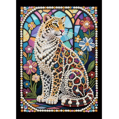 Kulvci Tiger DIY 5D Pearl Painting Kit, Diamond Painting Kit for Adults Beginner, Bead Art Kits All-Pearl Dot Painting for Wall Decor, Creative Stress Relief Gift Home Decor,12 × 16 inch