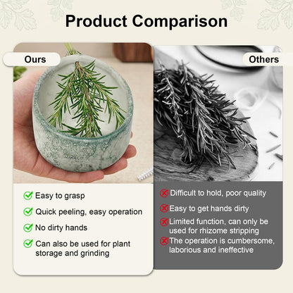 DADERXY Pottery Herb Stripper Bowl Ceramic Set for Kale, Thyme, Basil, Rosemary Stripper