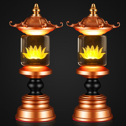 CFSHGLPSF 1 Pair 7 Color LED Lotus Lamp Lights - Lotus Lights with Adjustable Switch for Buddhist Occasions, Meditation Buddhist Supplies（11 Inch）