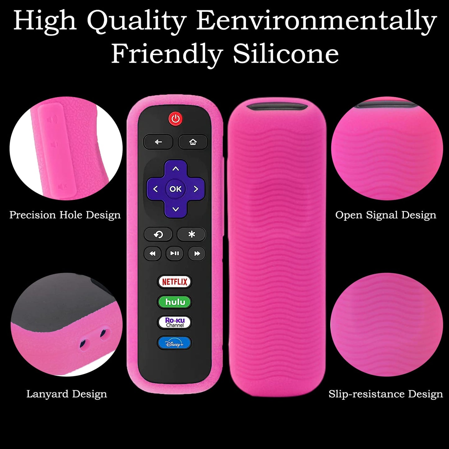 Silicone Protective Controller Cover fits for Roku TV Voice Remote | Element Roku | Westinghouse Roku TV Controller Cover,Glow in The Dark