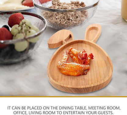 Cabilock Easter Bunny Cutting Board, Rabbit Shaped Kitchen Chopping Board Platter for Cheese, Dessert Serving Tray