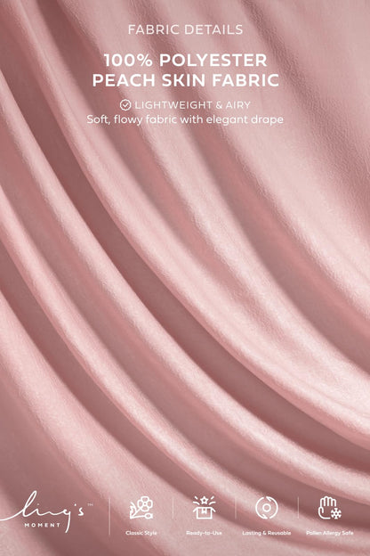 Ling's moment Dusty Rose Wedding Table Cloths in Velvet-Like Fabric, 9ft x 11ft, Fits 4ft/6ft Rectangular/Round Sweetheart&Head Table for Wedding Reception, Bridal Shower, Birthday Decoration