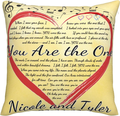 Custom Design Outdoor/Indoor Throw Pillowcase, Personalized Love Photo Wedding Keepsake, 18" x 18"