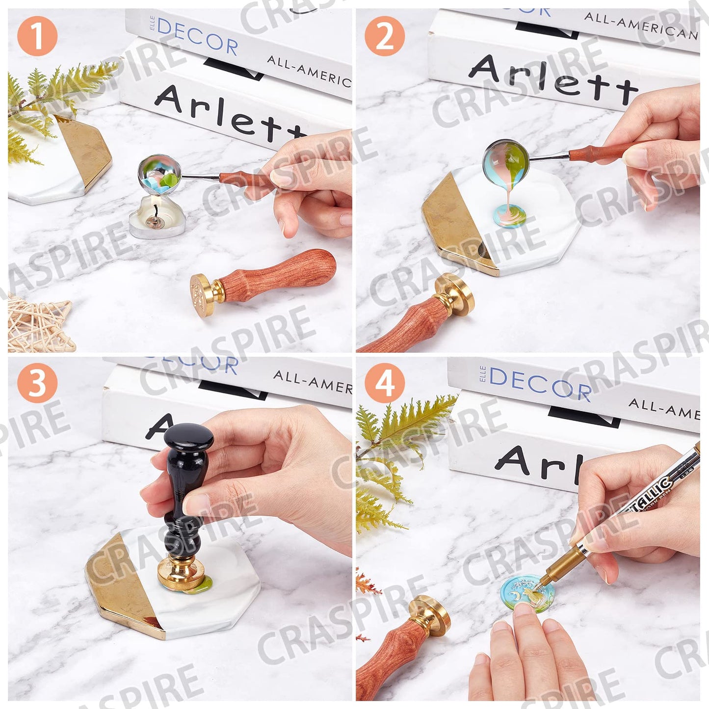 CRASPIRE Lotus Wax Seal Stamp Evil Eye Sealing Wax Stamps Hamsa Retro Vintage Removable Brass Stamp Head with Wood Handle for Wedding Invitations Halloween Christmas Thanksgiving Gift Packing