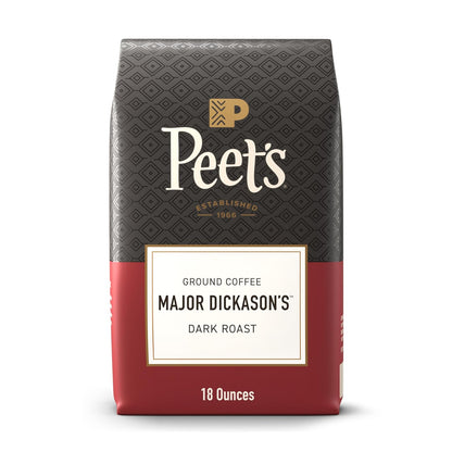 Peet's Coffee Dark Roast Ground Coffee - 100% Arabica Major Dickason's Blend, 18 Ounce Bag