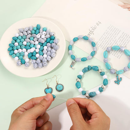2300PCS+ Western Beads Charms for Bracelet Making Turquoise Clay Heishi Beads Letter Spacer Bead Cactus Star Cowboy Boot Charms for Western Jewelry Making Cowgirl Accessories (Turquoise 1)