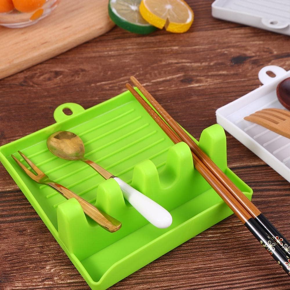 Pot Lids Holder Organizer and Plastic Spoon Rest, Hangable Kitchen Utensils Holder