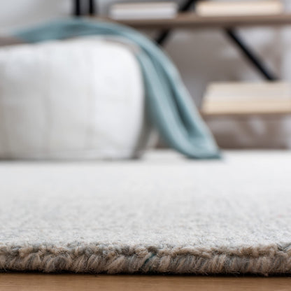 SAFAVIEH Abstract Collection Area Rug - 10' x 14', Light Grey & Ivory, Handmade Wool, Ideal for High Traffic Areas in Living Room, Bedroom (ABT468F)