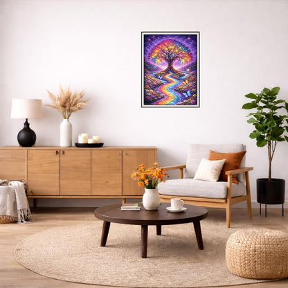IOHEFY Rainbow Tree of Life Diamond Painting 12 x 16 Inch Full Drill Acrylic Diamond Art DIY Crystal Rhinestone Fantasy Landscape Artwork Nano Pearlescent Canvas Wall Decor Gift