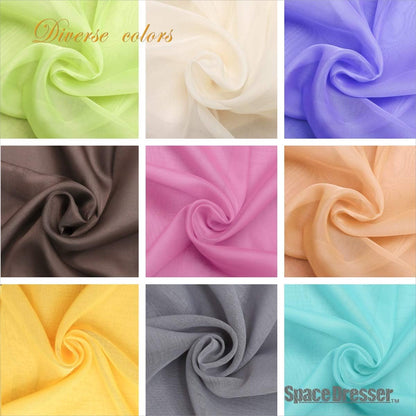 SpaceDresser Sheer Voile Window Treatment - Rod Pocket Curtain Panels for Kitchen, Bedroom, Living Room, Grey, 52 W x