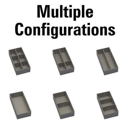 Household Essentials 3 Piece Drawer Organizers Starter Set, Customizable Inserts, Large Tray and 2 Small Trays, Graphite