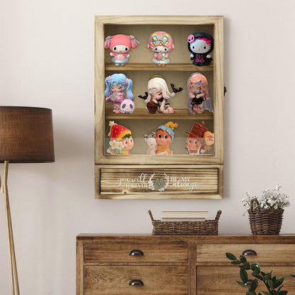 11" x 16" Shadow Box Display Case & Shadow Box Frame - Wooden Wedding Shadow Box with High-Definition Glass, Removable Shelves, Drawer and Linen Lining, for Preserving Photos, Flowers and Keepsakes