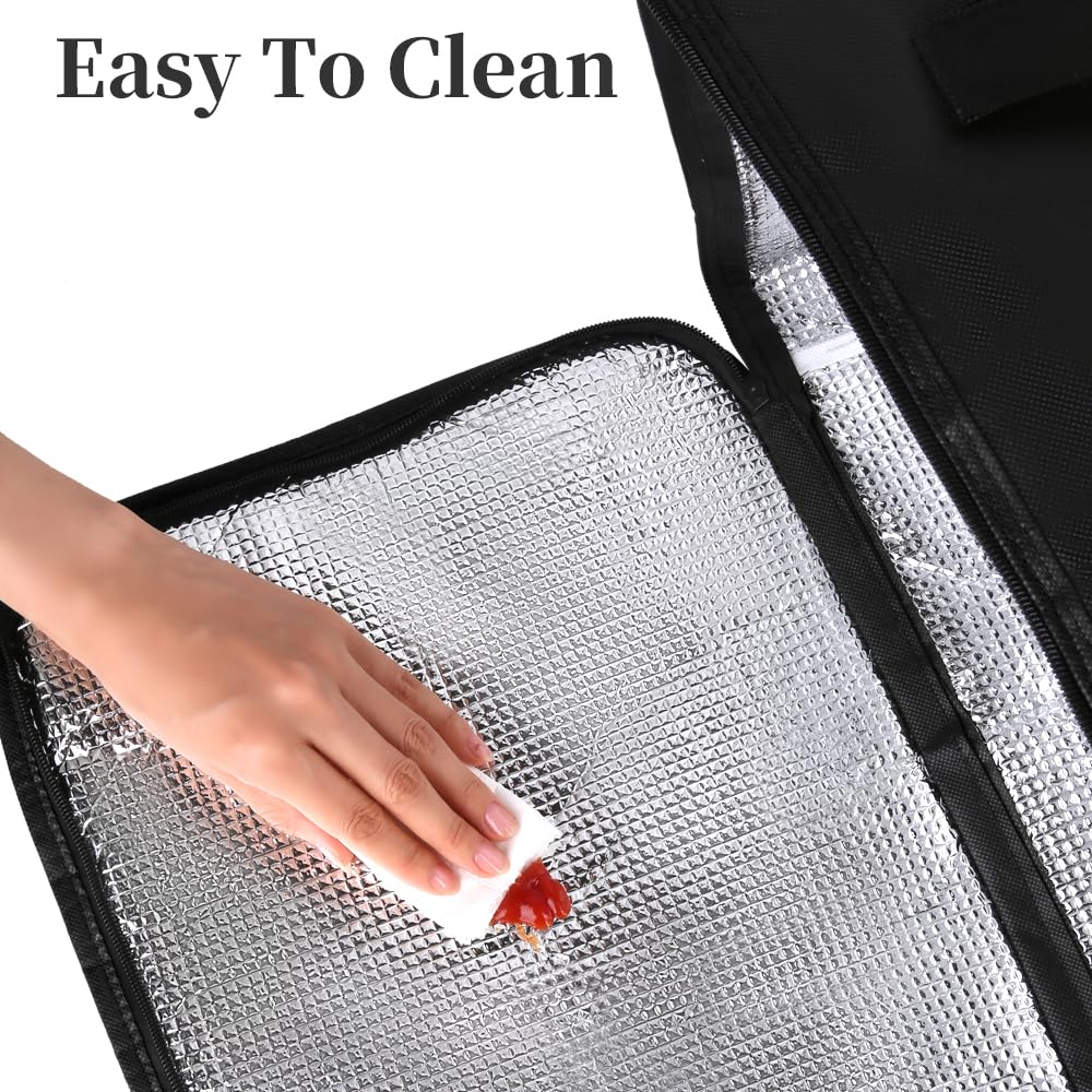 Bodaon Insulated Casserole Carrier Bag, Fits 9x13 and 11x15 Inch Baking Dish with Lid, Casserole Carriers for Hot or Cold Food for Transport, Thermal Lasagna Potluck Warmer Travel Tote, Black