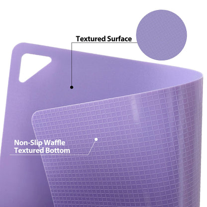 WK Flexible Plastic Cutting Boards for Kitchen, Cutting Board Mats Set of 5, Nonslip Cutting Board for Meat, Thin Cutting Sheets with Hole, Dishwasher Safe, BPA Free, 14.5x11.5"