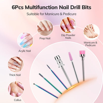 Lavinda UV LED Nail Lamp, Cordless Nail Lamp 54W UV Light for Gel Nails & Professional Nail Drill Machine, 35000RPM Electric Nail File