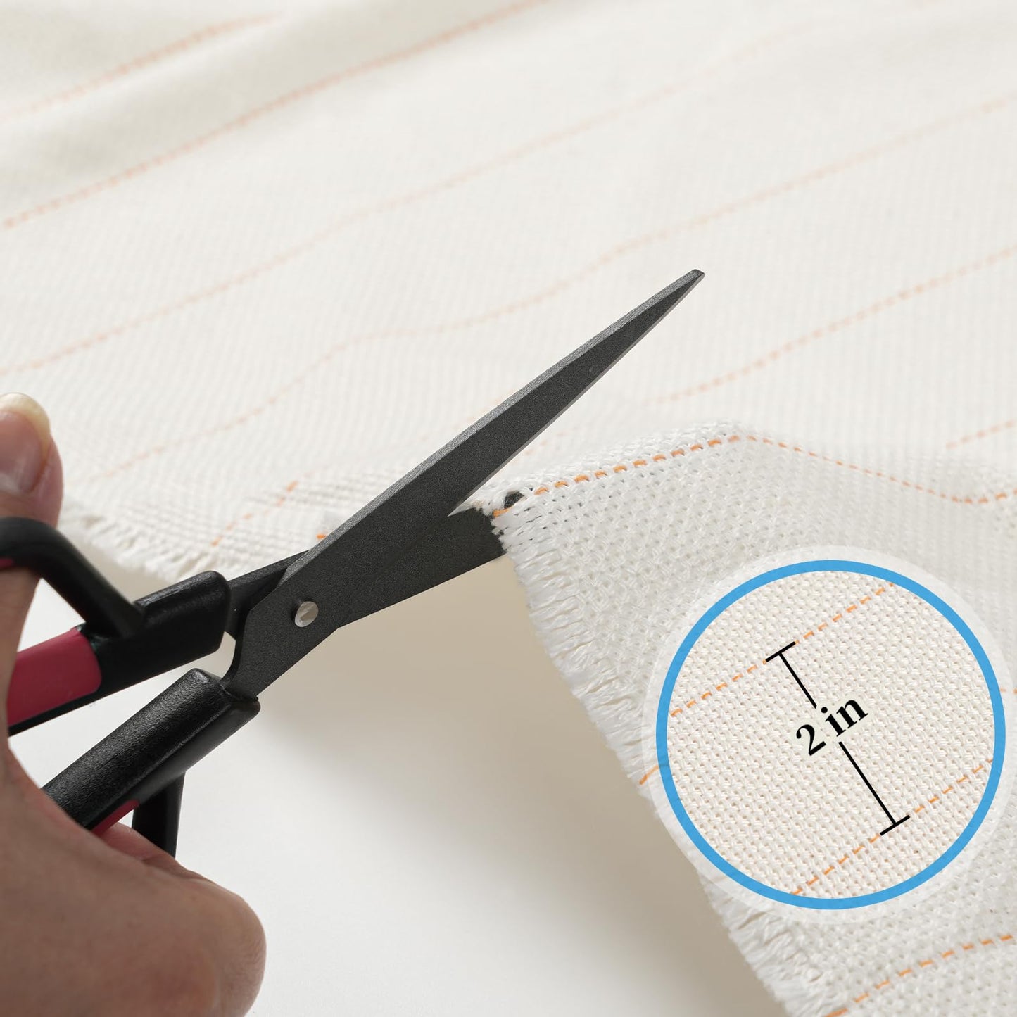 80"x60" Tufting Cloth with Marked Lines, Monks Cloth Large Overlocking Rug Tufting Fabric for Punch Needle, DIY Tuft Making