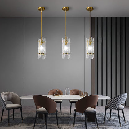 LIANGMH Modern Crystal Pendant Lighting Gold Pendant Lights Mini Glass Chandeliers, Adjustable Pendant Light Fixture for Kitchen Island Bedroom Living Room Dining Room Corridor(3Pack)