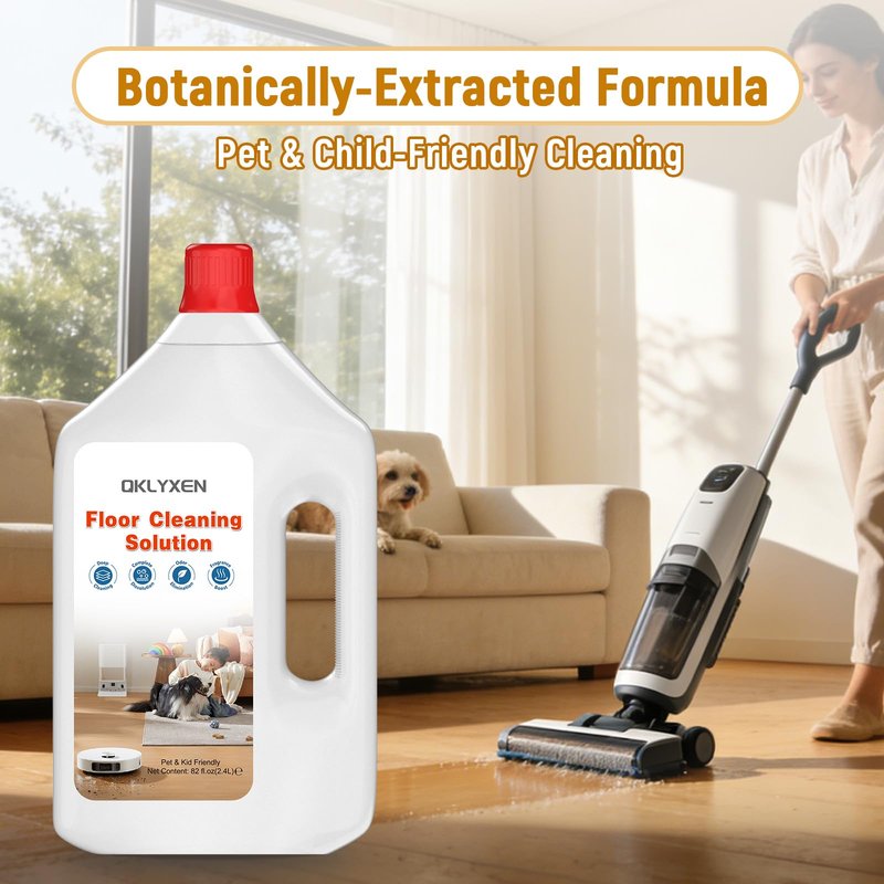 QKLYXEN Floor Cleaning Solution Compatible with Roborock – 82 FL OZ Original Floor Cleaner – Long-Lasting, Fresh– For All Robot Vacuums with Mopping & Cordless Wet/Dry Vacuum Mop Cleaner