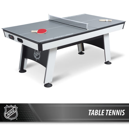 EastPoint Air Hockey Table - 80-Inch, White - LED Scoring & Stadium Sound for Home Arcade - Quick Table Tennis Conversion for Multi-Game Station - Smooth Coated Surface & Levelers for Gaming Stations
