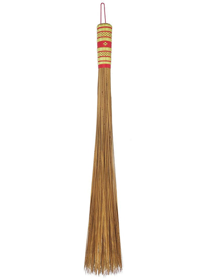 32 inch Multi-Surface Sturdy Outdoor Authentic Coconut Leaf Broom Asian Heavy Duty Broom Thai Natural Coconut Leaf Broom (Country Rustic) 1 Piece