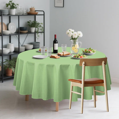 CXPSINC 8 Pack Premium Disposable Plastic Tablecloth 84" Round Table Cover for Birthdays Weddings Christmas Anniversary (Sage Green)